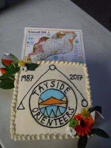 30th anniversary cake and new Kinnoull map, Tayside Orienteers